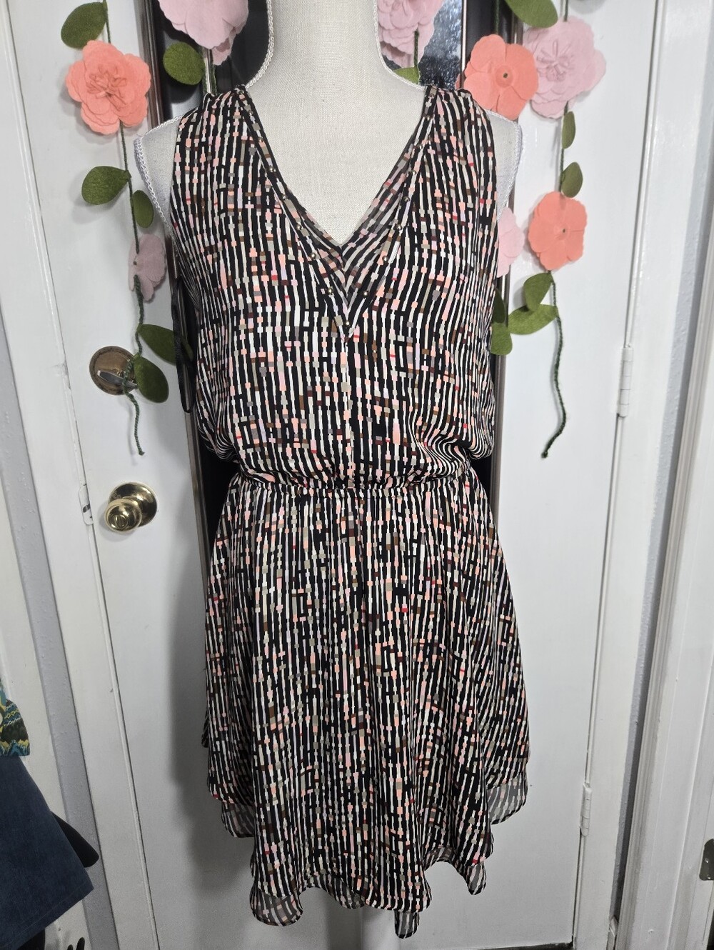 White House Black Market Layered Chiffon A-Line Flirty Summer Dress Sz 2